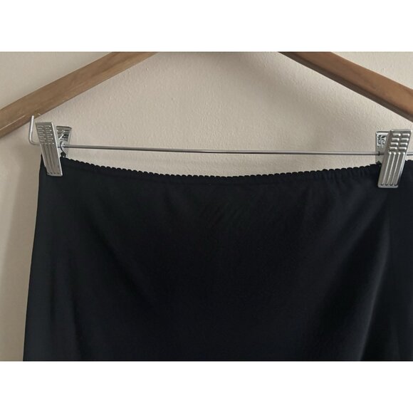 Y2k Express Black Chiffon Silk Full Skirt Lined Lettuce Hem Slit Medium - Picture 4 of 10